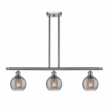 Athens Deco Swirl 3 Light Stem Hung Island 8.63 InchX36 Inch by Innovations - 516-3I-SN-G1213-6SM