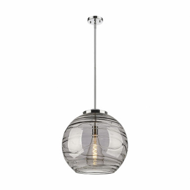 Athens Deco Swirl 1 Light Stem Hung Pendant 18.25 X 17.88 by Innovations - 221-1S-PC-G1213-18SM