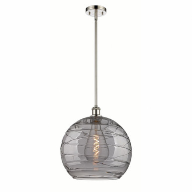 Athens Deco Swirl 1 Light Stem Hung Mini Pendant 14.63X13.75 by Innovations - 516-1S-PN-G1213-14SM