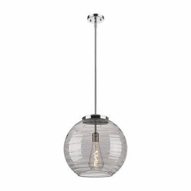 Athens Deco Swirl 1 Light Stem Hung Pendant 15.88 X 15.75 by Innovations - 221-1S-PC-G1213-16SM
