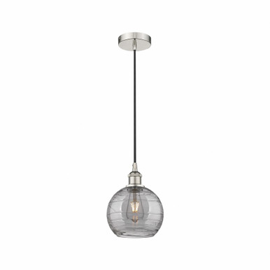 Athens Deco Swirl 1 Light Cord Mini Pendant 9.88 X 8 by Innovations - 616-1P-PN-G1213-8SM
