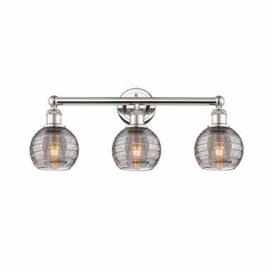 Athens Deco Swirl 3 Light Bath Vanity 10.38 InchX23.88 Inch by Innovations - 616-3W-PN-G1213-6SM