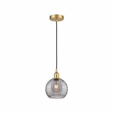 Athens Deco Swirl 1 Light Cord Mini Pendant 9.88 X 8 by Innovations - 616-1P-SG-G1213-8SM