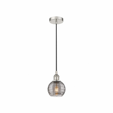 Athens Deco Swirl 1 Light Cord Down Mini Pendant 8.13 X 5.88 by Innovations - 616-1P-PN-G1213-6SM
