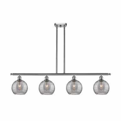 Athens Deco Swirl 4Light Stem Hung Island 10.38 InchX48 Inch by Innovations - 516-4I-SN-G1213-8SM
