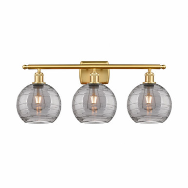 Athens Deco Swirl 3 Light Bath Vanity 10.88 X 28 Inch Wide by Innovations - 516-3W-SG-G1213-8SM