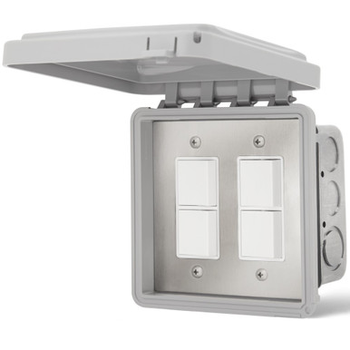 Dual Duplex Switch Flush Mount and Gang Box 20 Amp Per Pole by Infratech - 14 4315