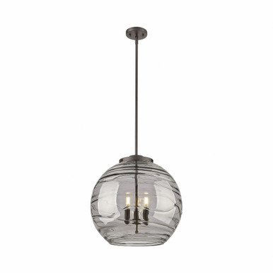 Athens Deco Swirl 3 Light Stem Hung Pendant 18.25 X 17.88 by Innovations - 221-3S-OB-G1213-18SM