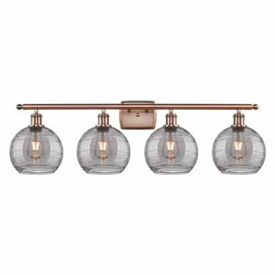 Athens Deco Swirl 4 Light Bath Vanity 10.88 X 38 Inch Wide by Innovations - 516-4W-AC-G1213-8SM