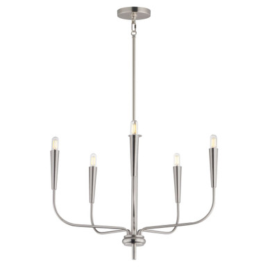 Vela 5 Light Chandelier 18.5 Inch Tall and 24 Inch Wide by Maxim - 24815SN