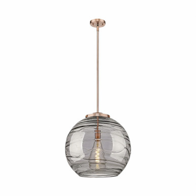 Athens Deco Swirl 1 Light Stem Hung Pendant 18.25 X 17.88 by Innovations - 221-1S-AC-G1213-18SM