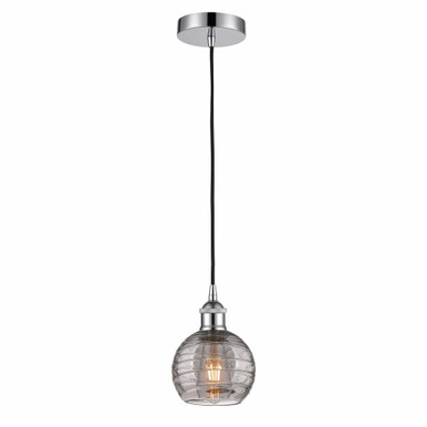 Athens Deco Swirl 1 Light Cord Down Mini Pendant 8.13 X 5.88 by Innovations - 616-1P-PC-G1213-6SM