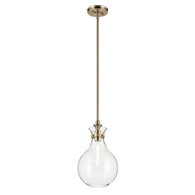 Laria 1 Light Medium Pendant 16.25 Inch Tall and 9.75 Inch Wide by Kichler - 52776CPZCLR