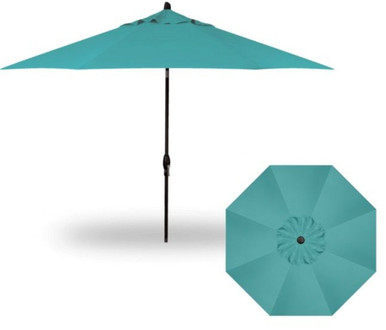 11 Foot Single Vent Crank Lift Round Market Umbrella by Treasure Garden - UM812-SWV