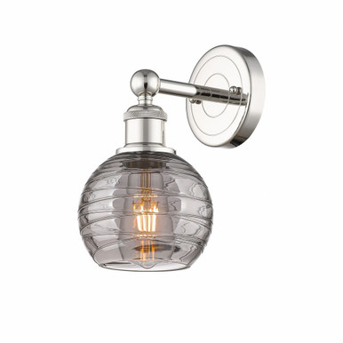 Athens Deco Swirl 1 Light Wall Sconce 10.5 Inch Tall by Innovations - 616-1W-PN-G1213-6SM