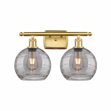 Athens Deco Swirl 2 Light Bath Vanity 10.88 X 18 Inch Wide by Innovations - 516-2W-SG-G1213-8SM