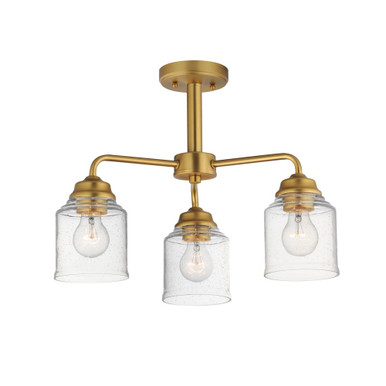Acadia 3 Light Semi Flush Mount 13.75 Inch Tall and 20 Inch Wide by Maxim - 12260CDNAB