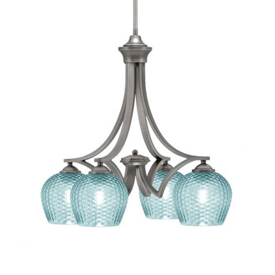Zilo 4 Light Down Chandelier 20 Inch Tall and 21.25 Inch Wide by Toltec - 568-46-0