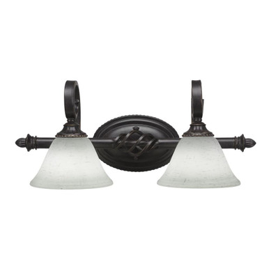 Elegante 2 Light White Muslin Vanity Light by Toltec - 162-DG-311
