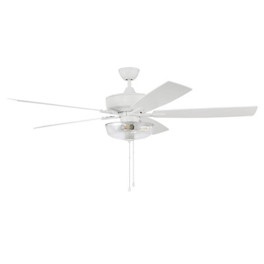 Super Pro 101 Series 60 Inch 5 Blade Ceiling Fan with Light by Craftmade - S101W5-60WWOK