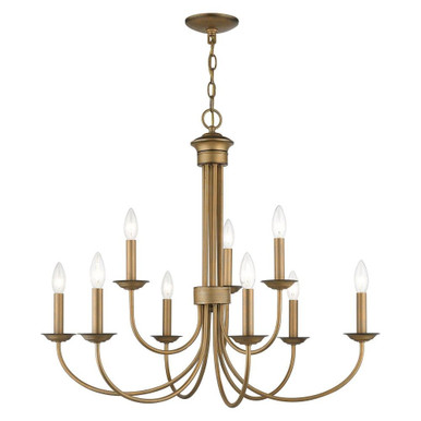 Estate 9 Light Large 2 Tier Chandelier 27 x 30 Inches Wide by Livex  - 42687-48