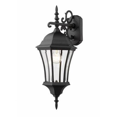 Wakefield 1 Light Outdoor Wall Lantern 24 Inch Tall by Z Lite - 522M-BK
