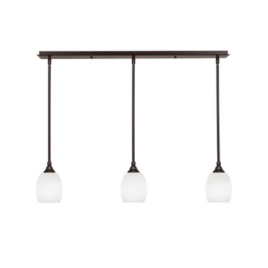 Any 3 Light Linen Glass Linear Pendant 37 Inch Length by Toltec - 36-5-775-37