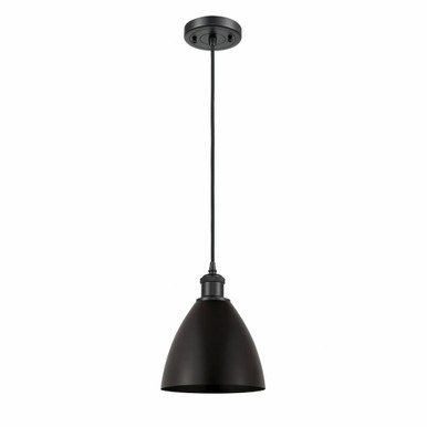 Metal Bristol 1 Light Small Pendant 11.25 Inch Tall by Innovations - 516-1P-BK-MBD-75-BK
