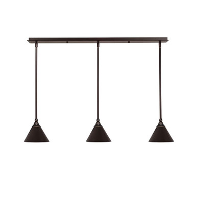 Any 3 Light Steel Linear Pendant 37 Inch Length by Toltec - 36-DG-421