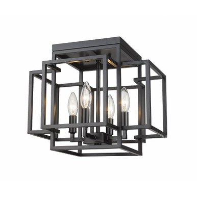 Titania 4 Light 14 Inch Wide Steel Flush Mount by Z-Lite - 454F-MB