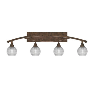 Bow 4 Light Ribbed Glass Vanity Light 38.25 Inch Length by Toltec - 174-1225-51
