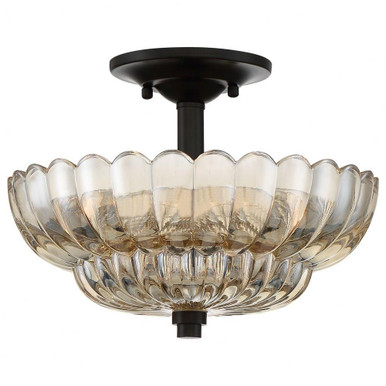 Whitecap 3 Light 11.75 Inch Wide Semi Flush Mount by Quoizel - WHP1712MC