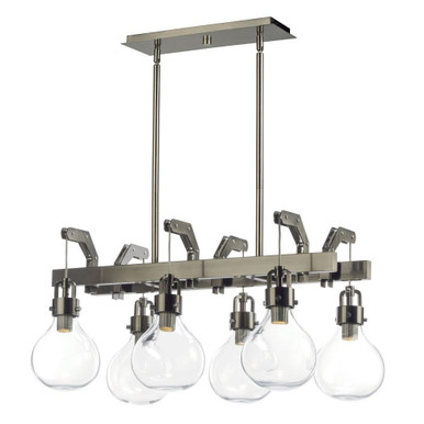 Kinetic 6 LED Light Large Linear Pendant by Maxim - 39696CLDSN
