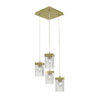 Nouvelle 4 Light Cord Hung Cluster Pendalier 10 x 13.75 Inch by Toltec  - 3214-NAB-530