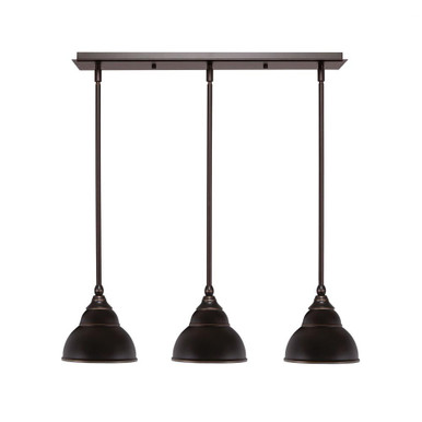 Any 3 Light Linear Pendant 8.25 Inch Tall by Toltec - 25-DG-427