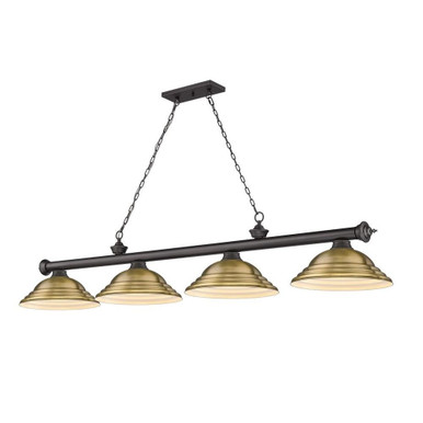 Cordon 4 Light Billiard 14 x 14 Inch by Z-Lite 2306-4BRZ-SRB - 2306-4BRZ-SRB