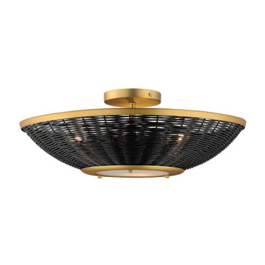 Rattan 3 Light Wall Sconce by Maxim - 14460BRNAB