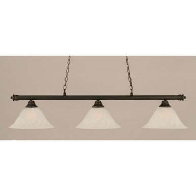 Oxford Three Light Billiard 14 Inches Wide by 11.75 Inches High by Toltec  - 373-DG-5731