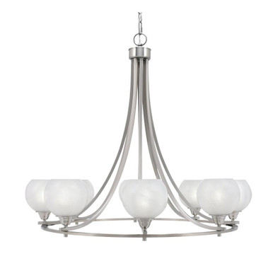 Paramount 8 Light Uplight Chandelier 31 x 34.75 Inches Wide by Toltec  - 3408-BN-4101