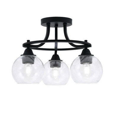 Paramount 3 Light 12.25 Inch Length Semi Flush Mount by Toltec - 3417-MB-4100