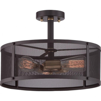 Union Station 3 Light 16 Inch Wide Semi Flush Mount by Quoizel - UST1716WT