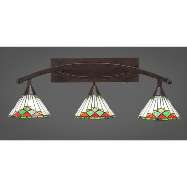 Bow 3 Light Art Glass Vanity Light 29.25 Inch Length by Toltec - 173--1025-2925