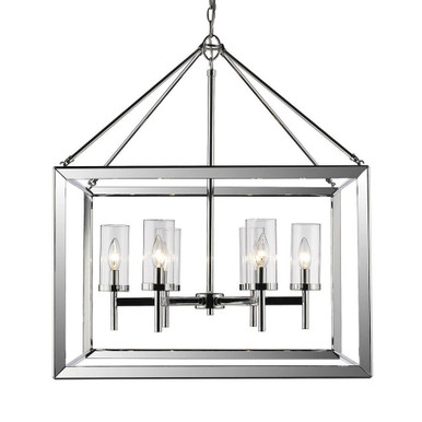 Smyth 6 Light Chandelier 30.75 Inch Tall and 26.63 Inch Wide by Golden - 2074-6 CH-CLR