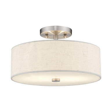 Meridian Two Light 13 Inch Wide Semi Flush Mount by Livex - 52134