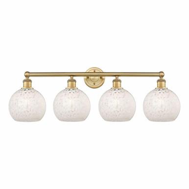 White Mouchette 4 Light Vanity Light 35 Inch Wide by Innovations - 616-4W-G1216-8