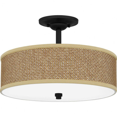 Zen 3 Light 17 Inch Wide Semi Flush Mount by Quoizel - ZE1717K