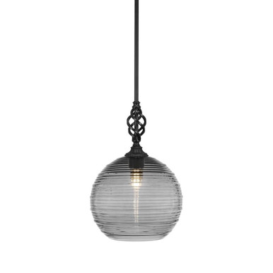Elegante 1 Light Steel Medium Pendant 16.25 Inch Tall by Toltec - 80-12-1625