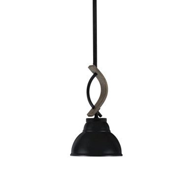 Monterey 1 Light Metal Shade Small Pendant 11.75 Inch Tall by Toltec - 2901-MBDW-427-BN