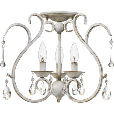 Blanca 3 Light 16.75 Inch Wide Semi Flush Mount by Quoizel - BLC1716AWH