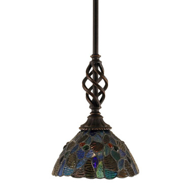 Elegante 1 Light Small Stem Pendant 9.75 Inch Tall by Toltec - 80-7-975-